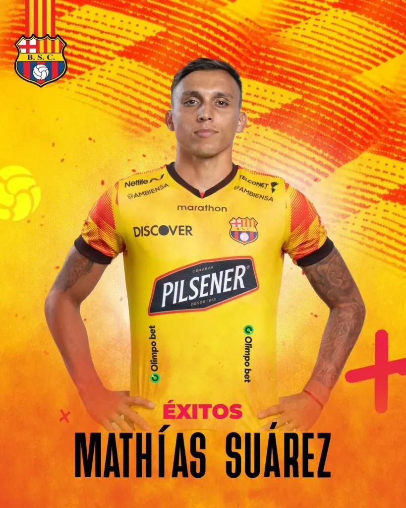 Con esta imagen, Barcelona SC despidió a Mathías Suárez. (Foto: @BarcelonaSC)