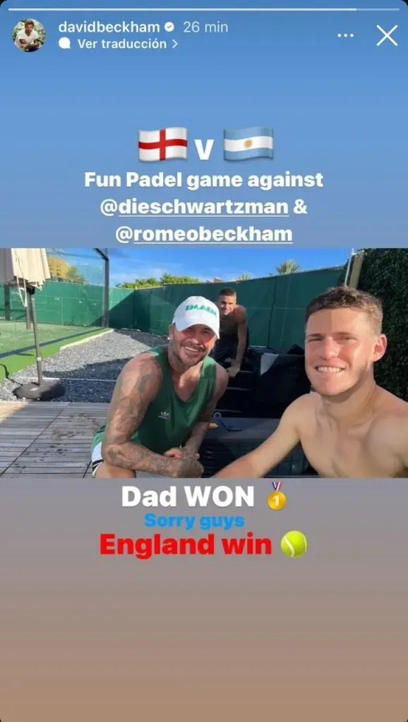 Festejo de Beckham. (Foto: Instagram / @davidbeckham)