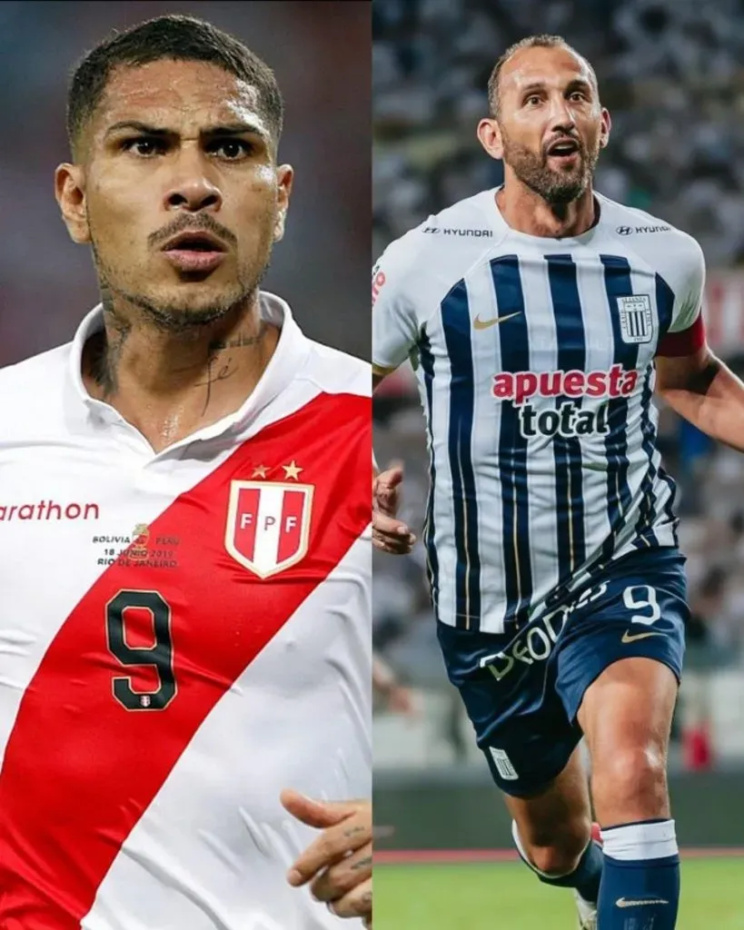 Paolo Guerrero y Hernán Barcos. (Foto: Twitter).