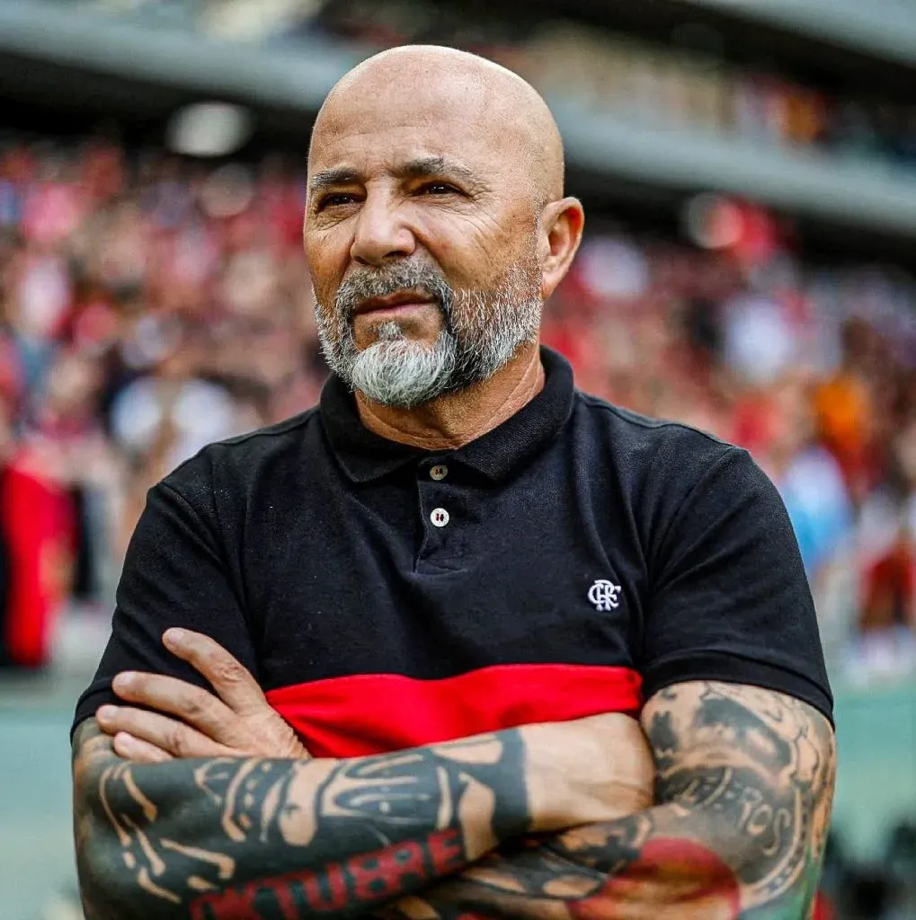 Jorge Sampaoli en el Flamengo de Brasil. (Foto: Twitter).