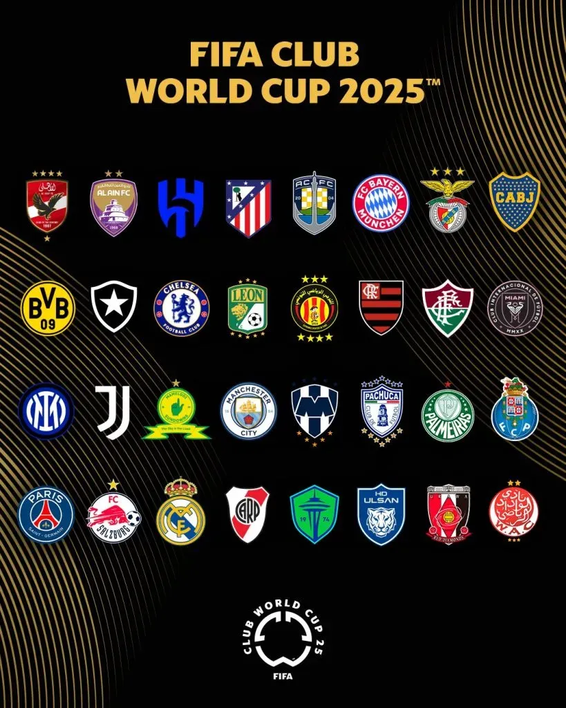 Todos los clasificados al Mundial de Clubes 2025.