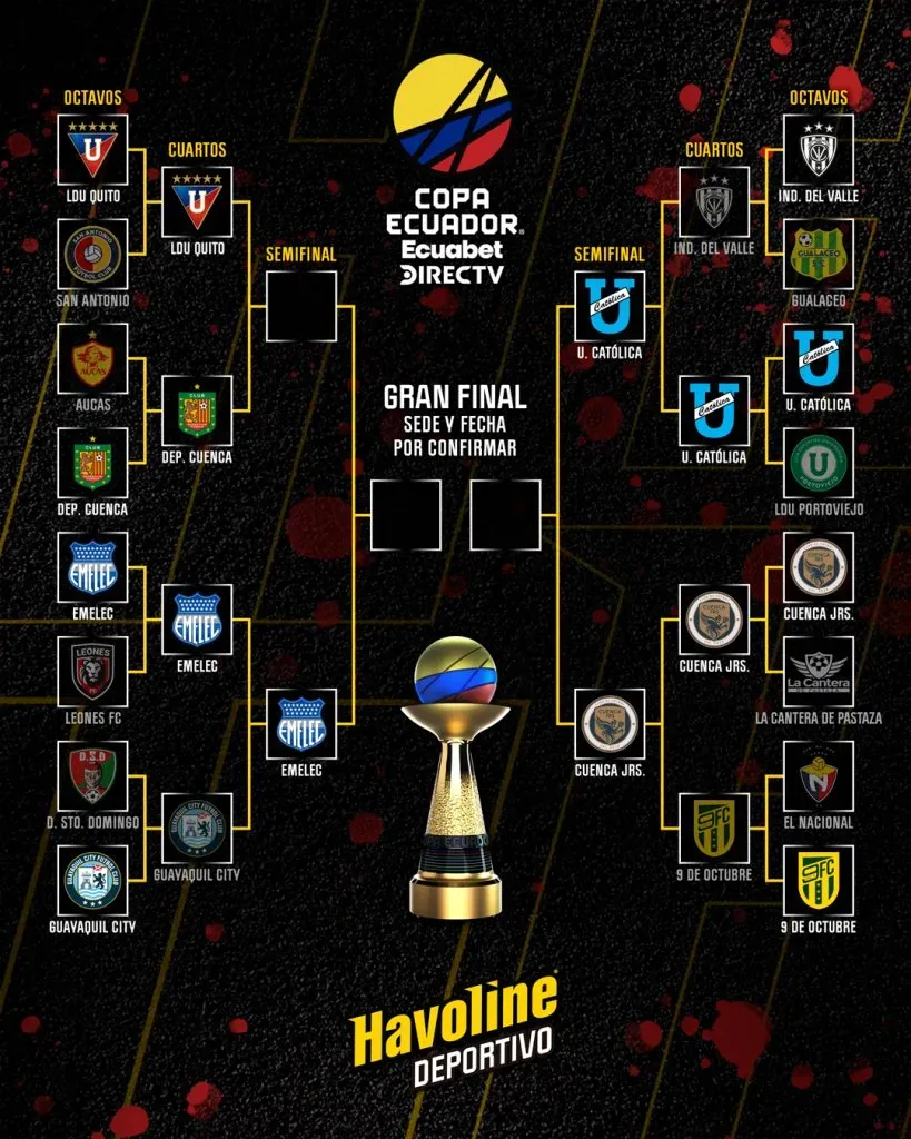 Así está la Copa Ecuador. (Foto: @HavolineDeport)