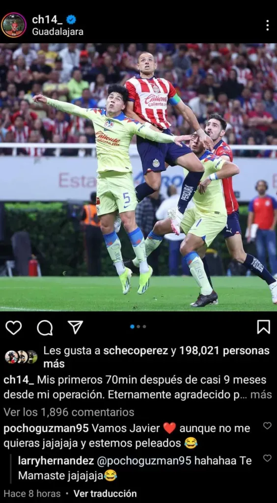 Pocho Guzmán le respondió a Chicharito