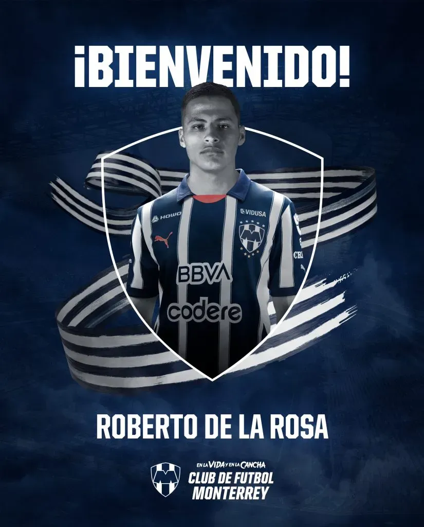 El recibimiento oficial de Rayados a Roberto de la Rosa vía redes sociales. (Captura de pantalla de X)