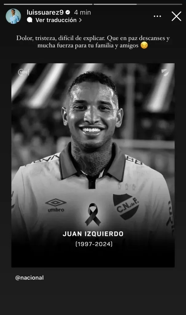 El mensaje de Luis Suárez. (Instagram)