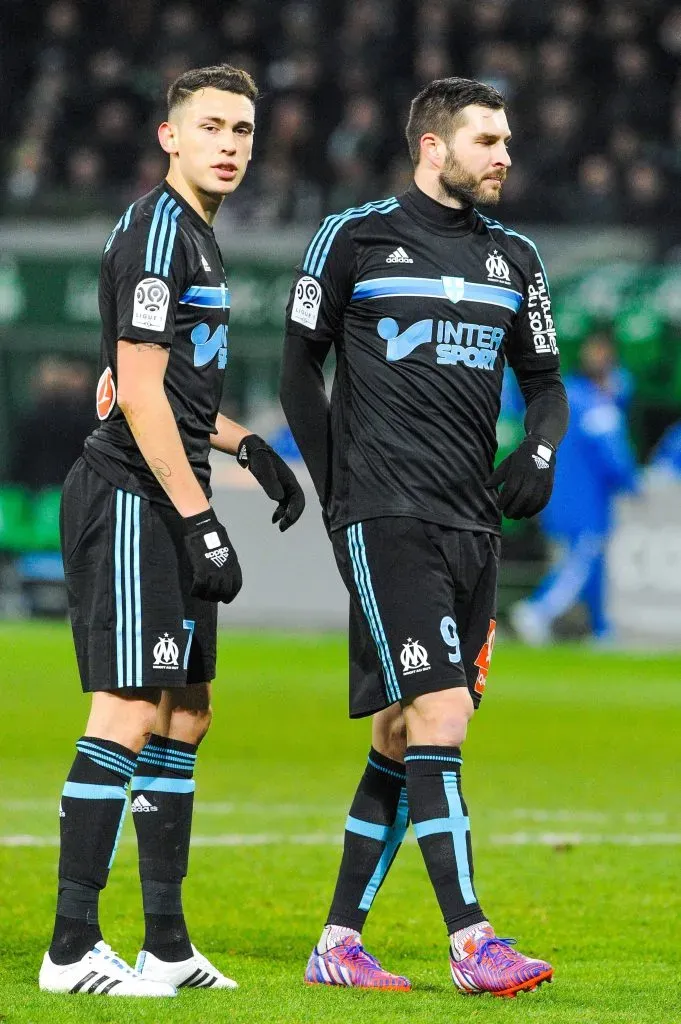 Lucas Ocampos y André-Pierre Gignac compartieron el primer semestre del 2015 en Olympique de Marsella. (Imago)