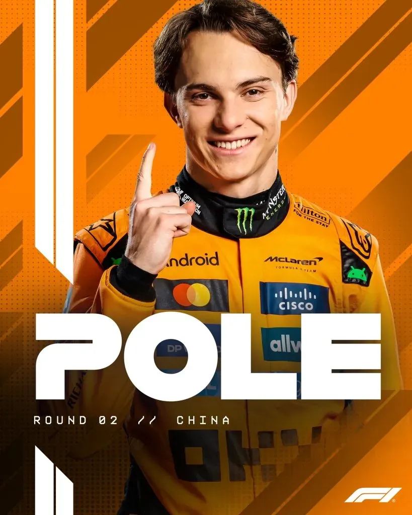 Oscar Piastri consiguió la pole en la qualy del GP de China (@F1)