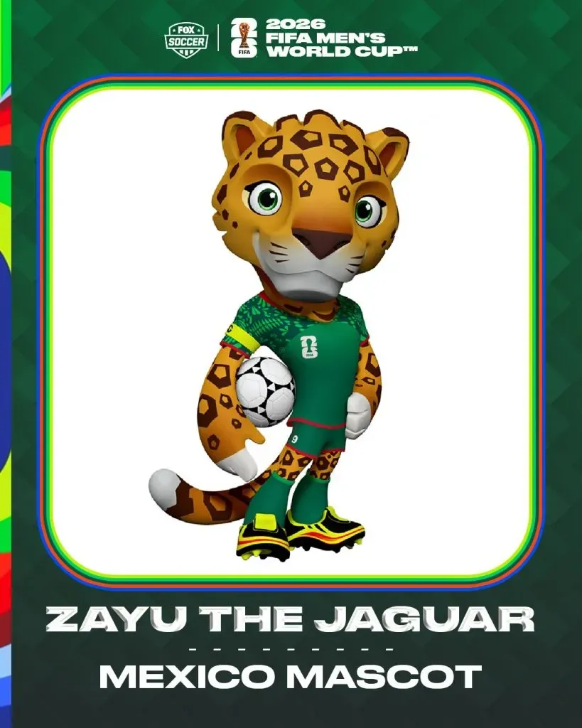 Zayu, mascota de México en el Mundial 2026 (@FOXSoccer)