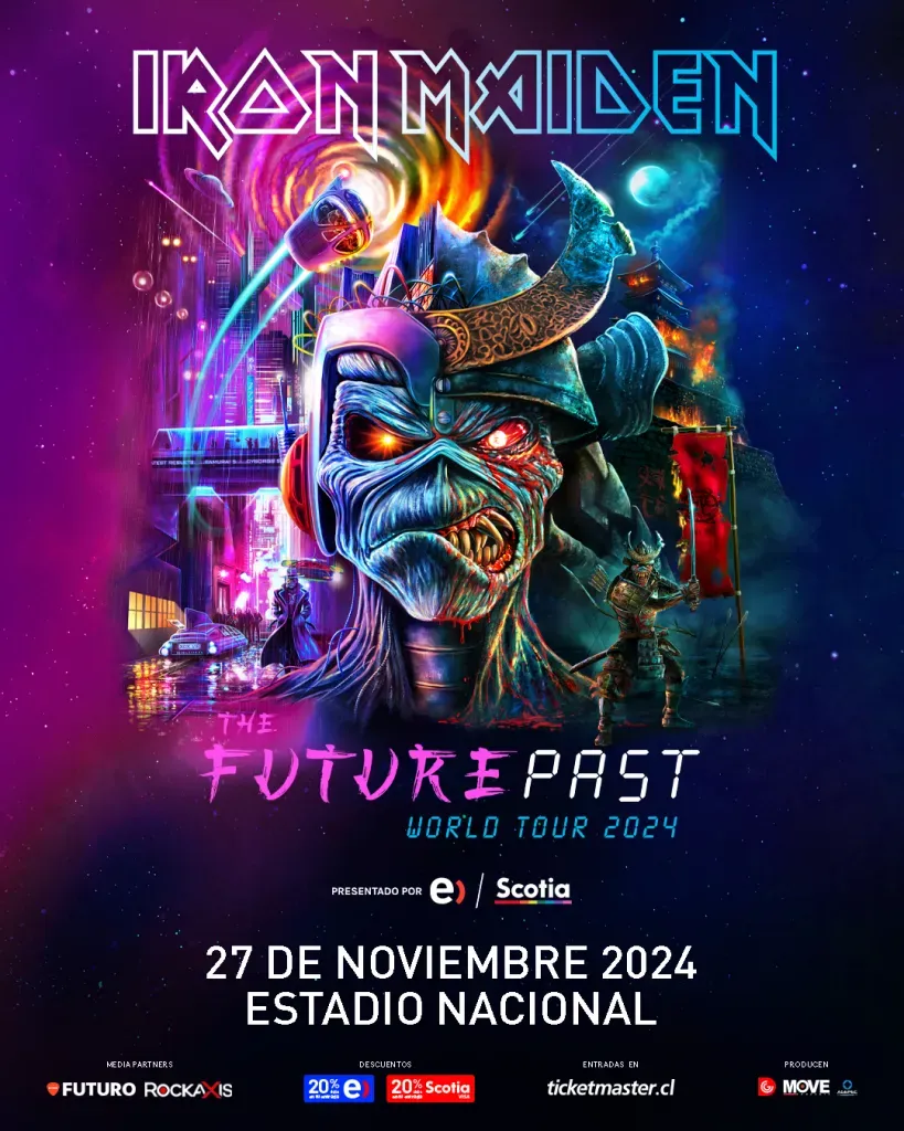 El afiche oficial de Iron Maiden en Chile.