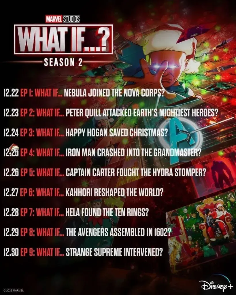 El listado con el calendario de estrenos para los capítulos de la Temporada 2 de What If…?
