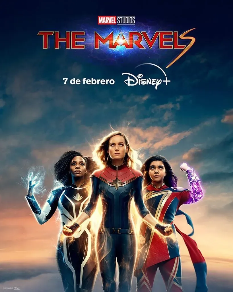 El anuncio de la llegada de The Marvels a Disney+.