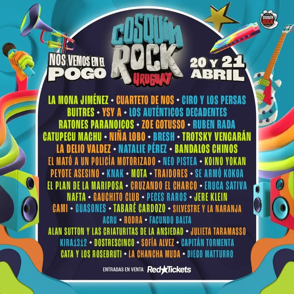 El line up del Cosquín Rock 2024.
