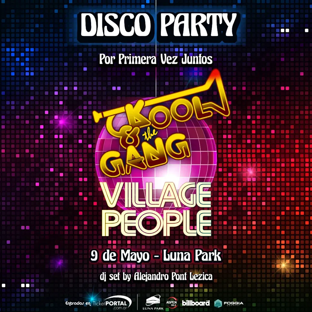 Kool & The Gang + Village People darán un concierto en el Luna Park.