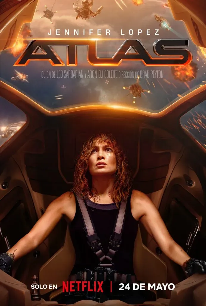El afiche oficial de Atlas, la película de Netflix con Jennifer López.