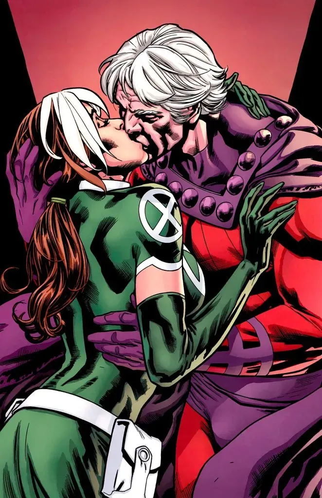 Rogue y magneto en los cómics de X-Men, de Marvel.