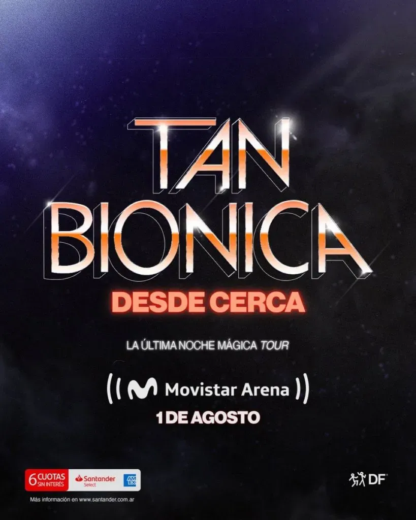 Tan Biónica anunció nuevo concierto en Buenos Aires, Argentina.