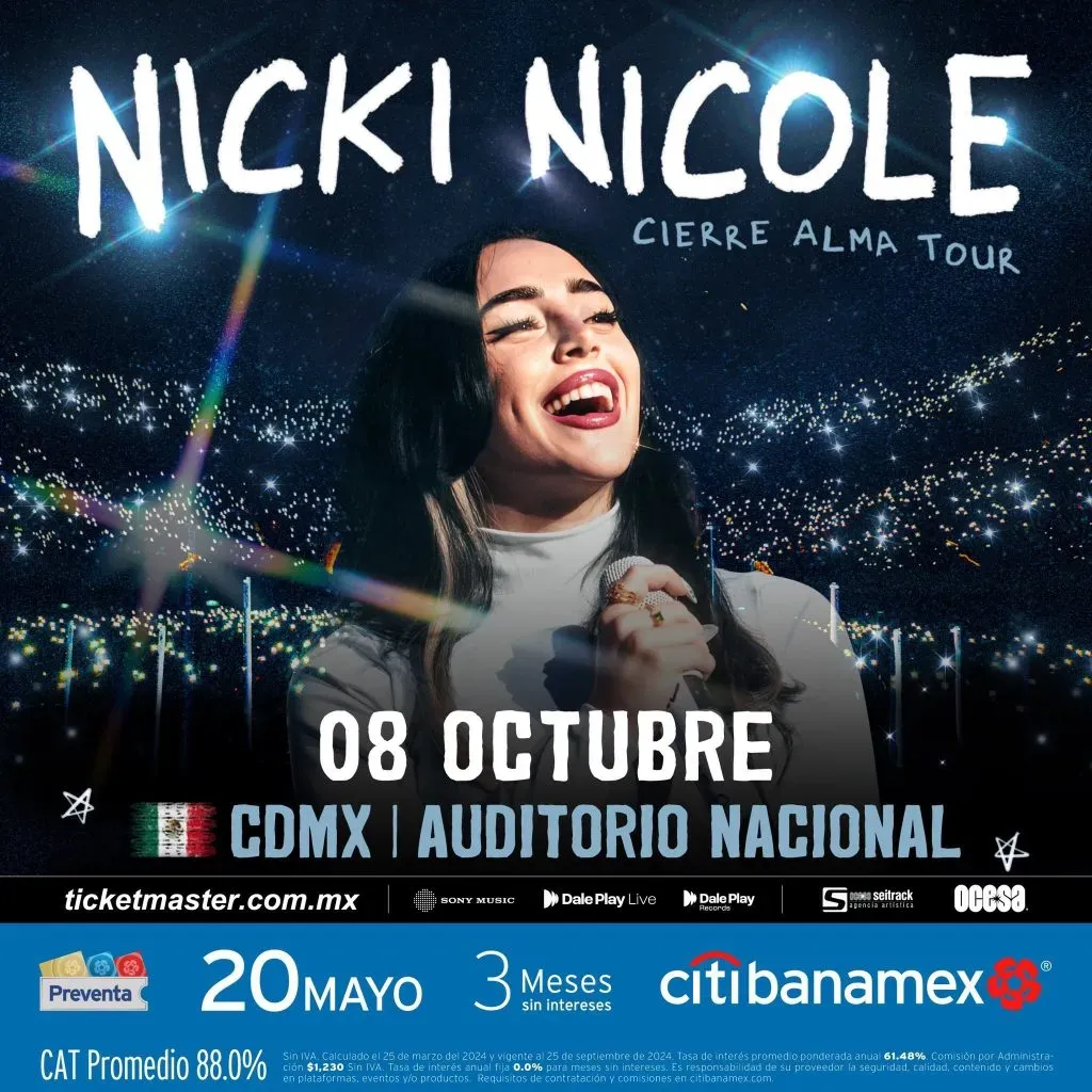 Se revelaron detalles de boletos paraNicki Nicole en el Auditorio Nacional de la Ciudad de México.