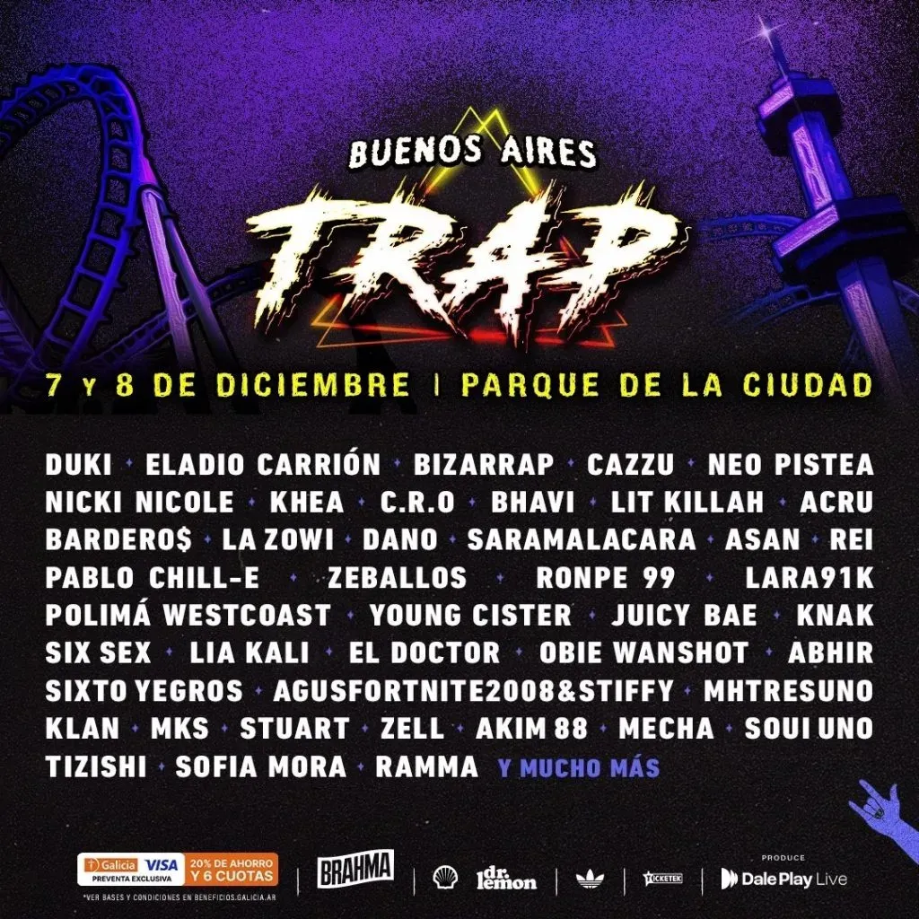 El line up completo del Buenos Aires Trap 2024.