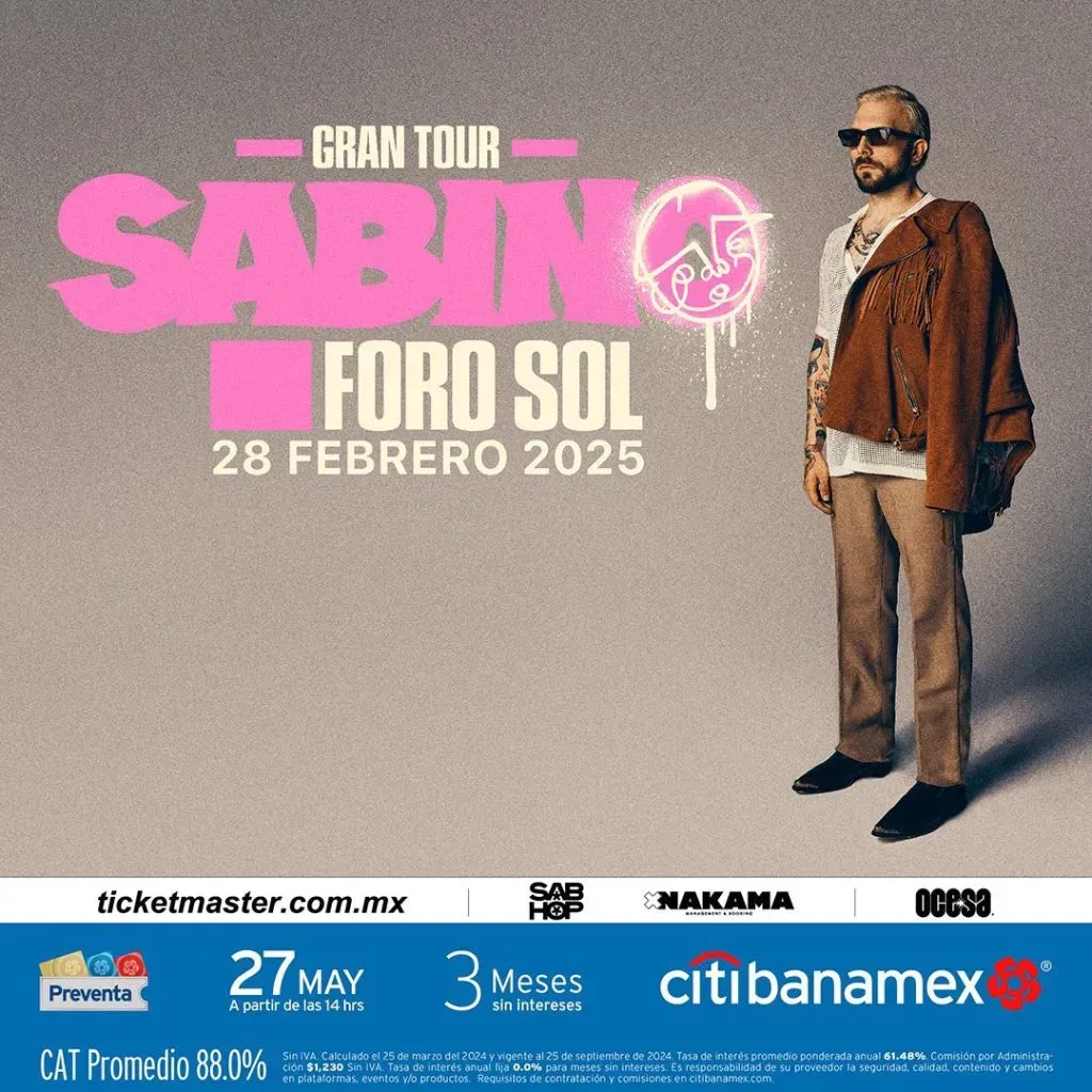 Se revelaron detalles de boletos para Sabino en CDMX 2024.