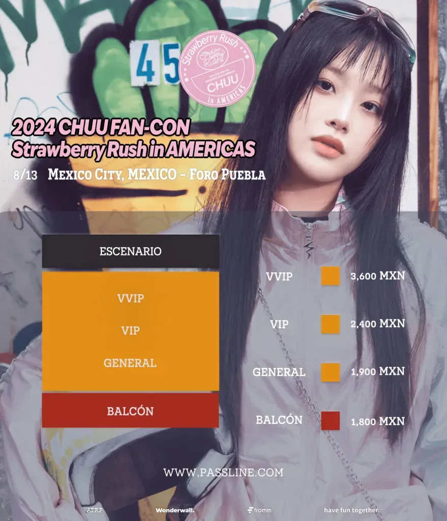 Los precios para el concierto de Chuu en México 2024.