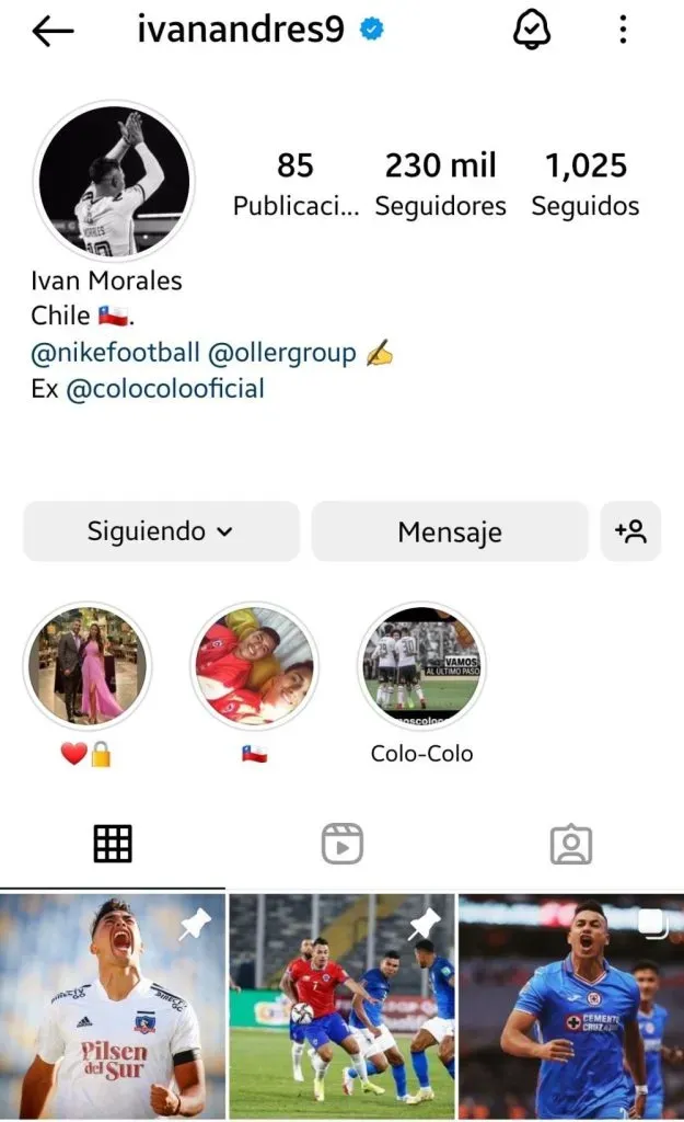 Iván Morales, Instagram