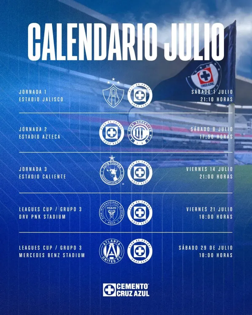 Calendario Cruz Azul