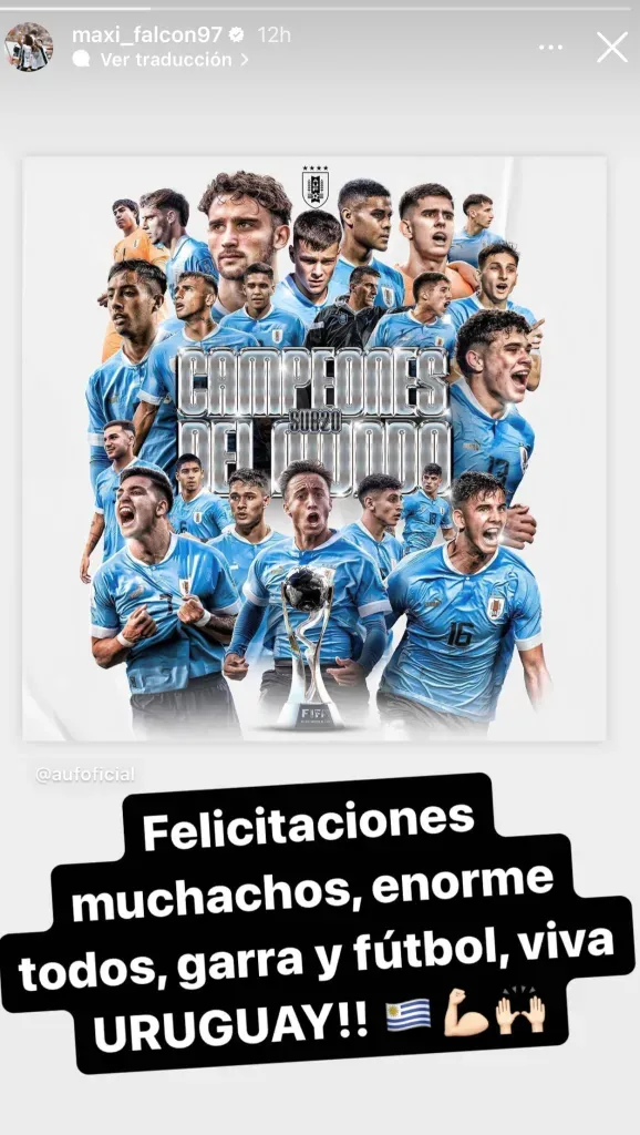 Maximiliano Falcón celebra ser campeón del mundo. Crédito: Instagram.