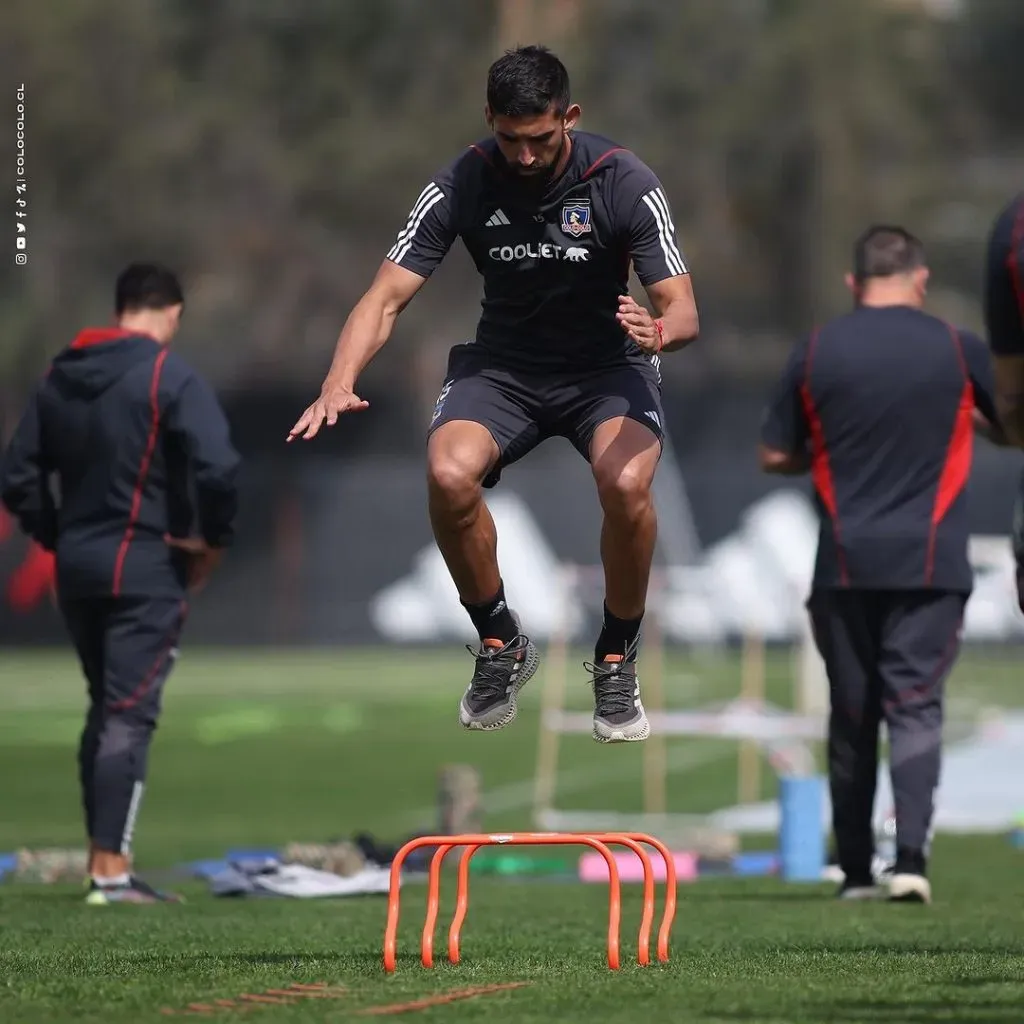 El entrenamiento de Emiliano Amor en el Cacique. Crédito: Colo Colo