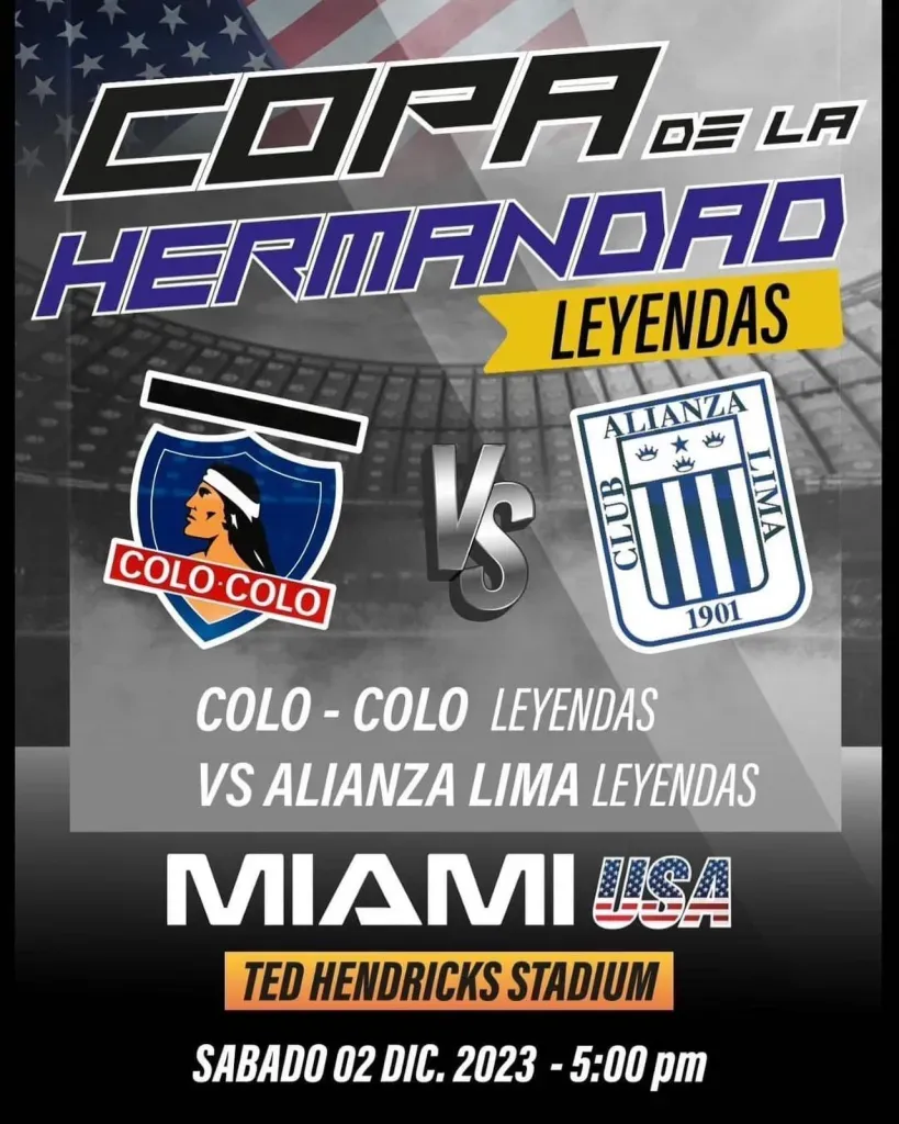 Colo Colo y Alianza Lima se enfrentarán en un partido de leyendas.