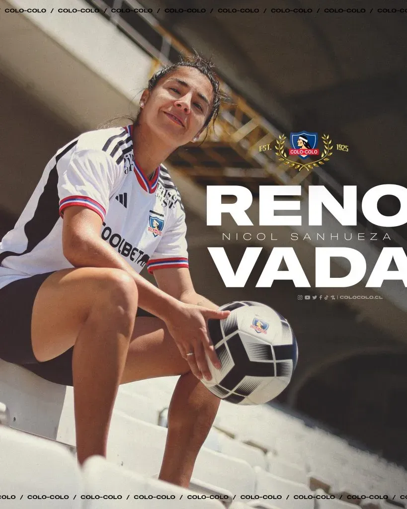 Nicol Sanhueza es la segunda renovación de Colo Colo femenino. (Foto: @ColoColoFem)