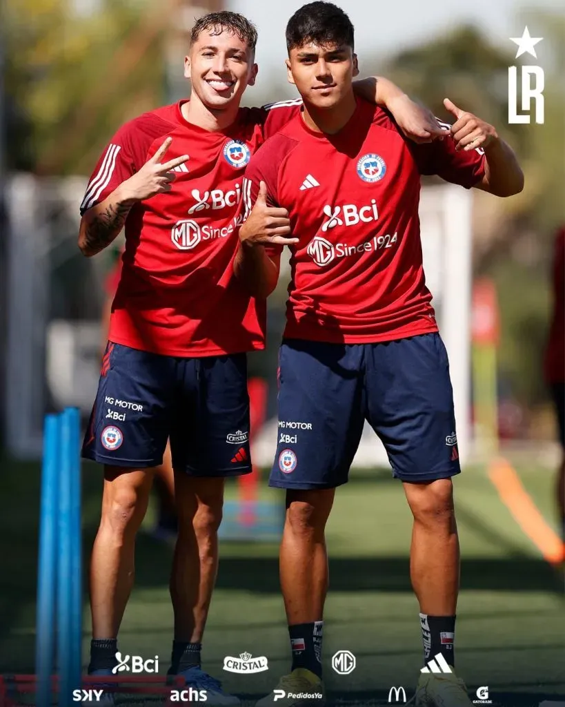 Luciano Arriagada y Damián Pizarro en la Selección Chilena. (Foto: La Roja)