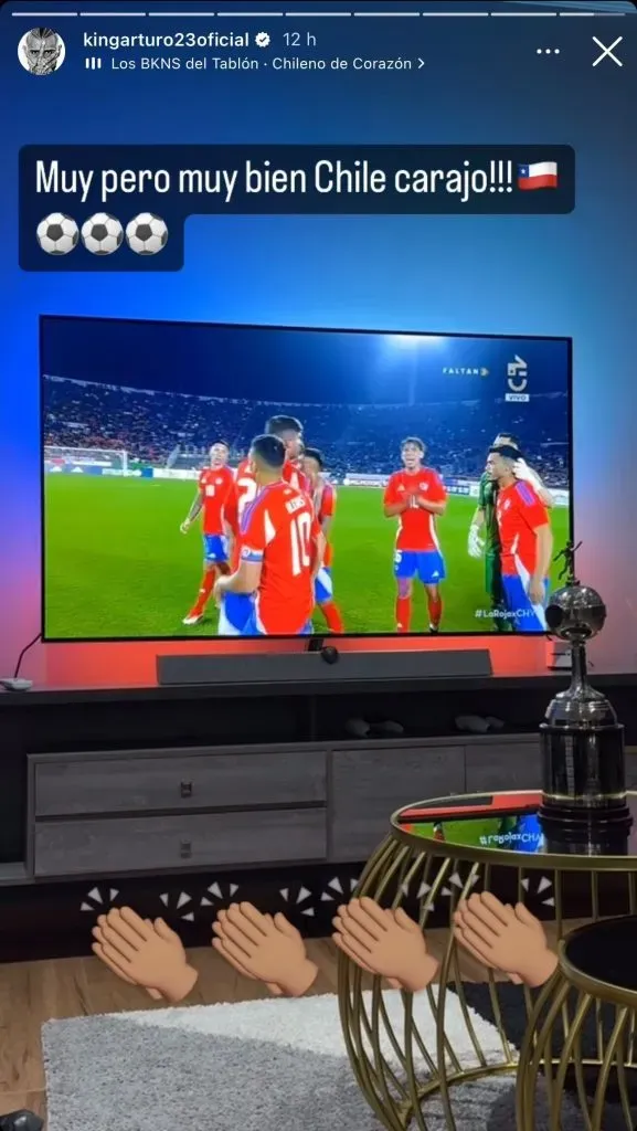 La publicación de Arturo Vidal en redes sociales.