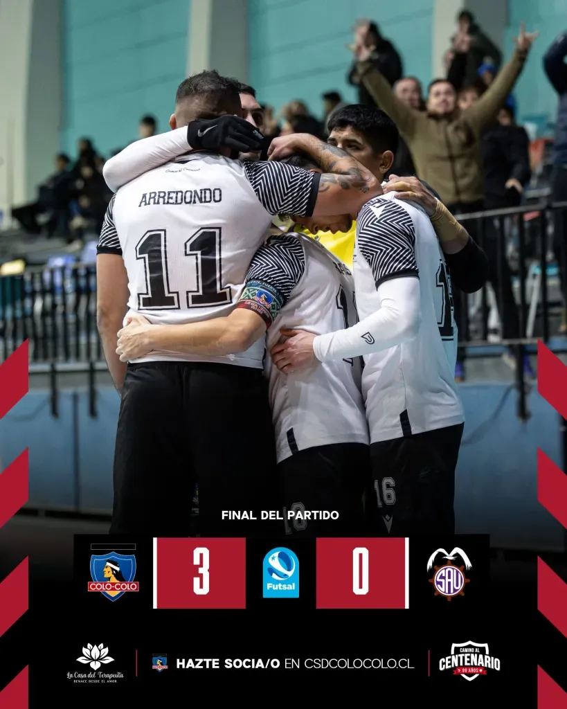 Colo Colo derrotando a San Antonio Unido en el Futsal. (Foto: @CSDColoColo)