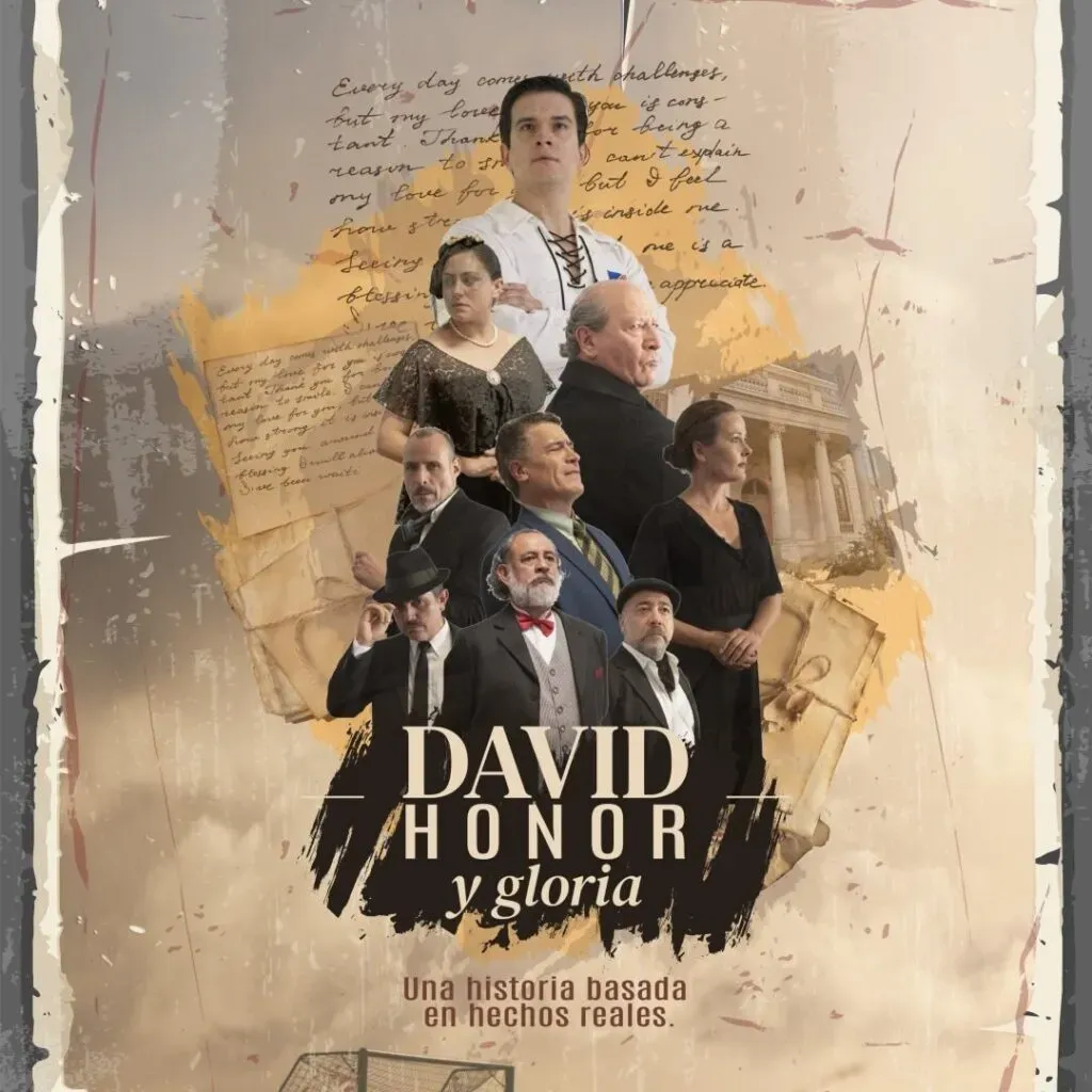 El afiche de “David Honor y Gloria”, la historia de David Arellano.