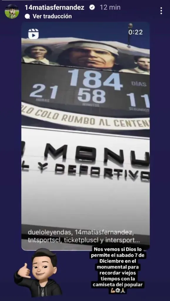 Foto: Instagram Matías Fernández