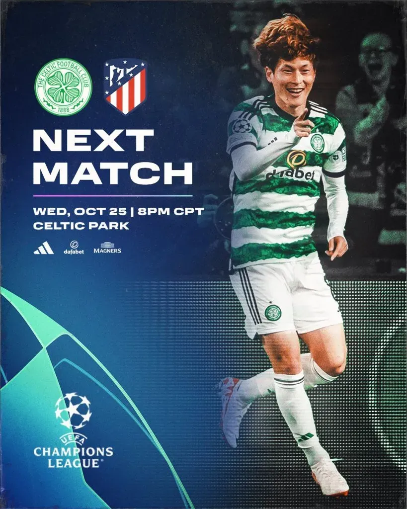 Celtic enfrentará a Atlético Madrid por la Champions League.