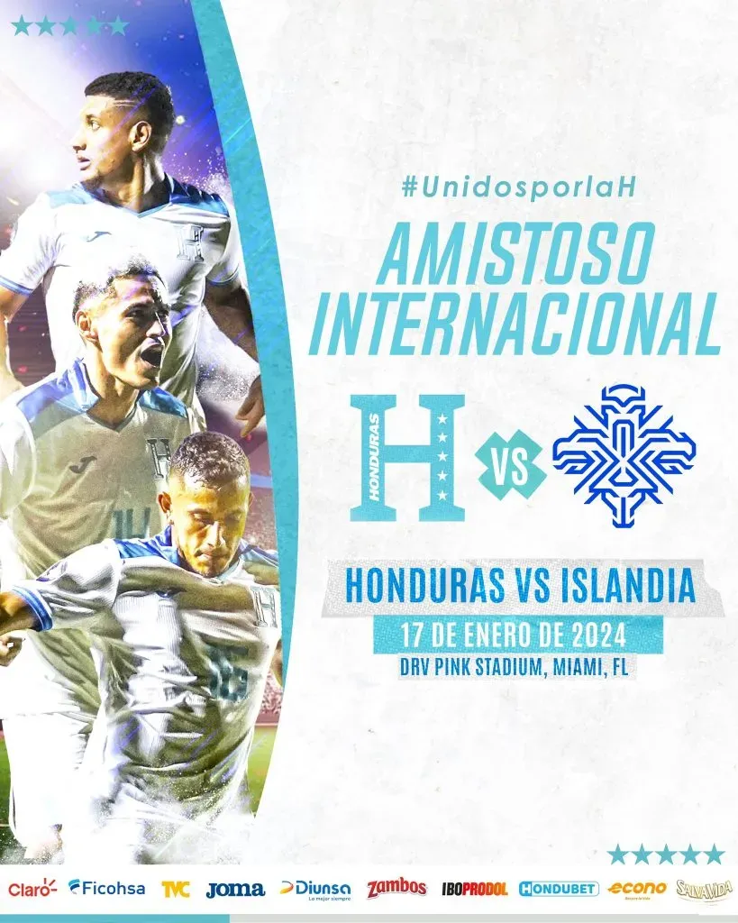 Honduras enfrentará a Islandia en Estados Unidos.