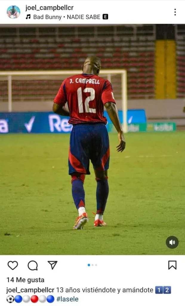 El posteo de Joel Campbell en sus redes sociales. (Foto: Instagram)