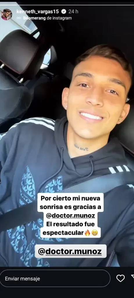Kenneth Vargas volvió a sonreír (Instagram).
