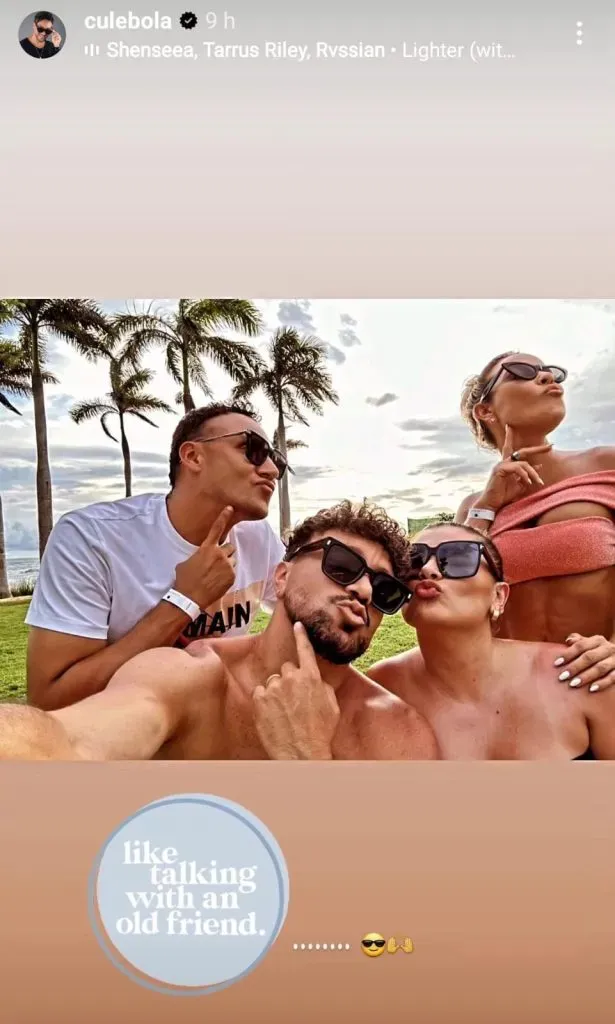 Keylor Navas, su amigo Bolaños y sus esposas. (Instagram)