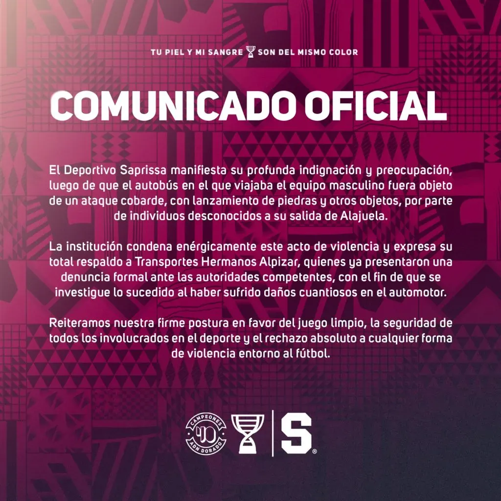 Deportivo Saprissa – Comunicada oficial