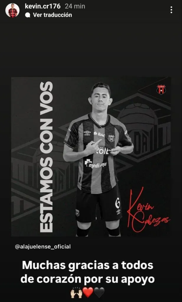 La palabra de Kevin Cabezas tras su gravísima lesión. (Instagram)