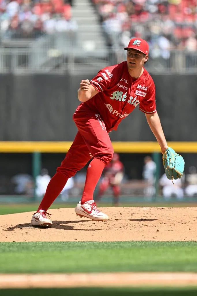 Trevor Bauer en su primera salida con Diablos Rojos del México | CDMX 2024 | (Foto: Cortesía LMB)