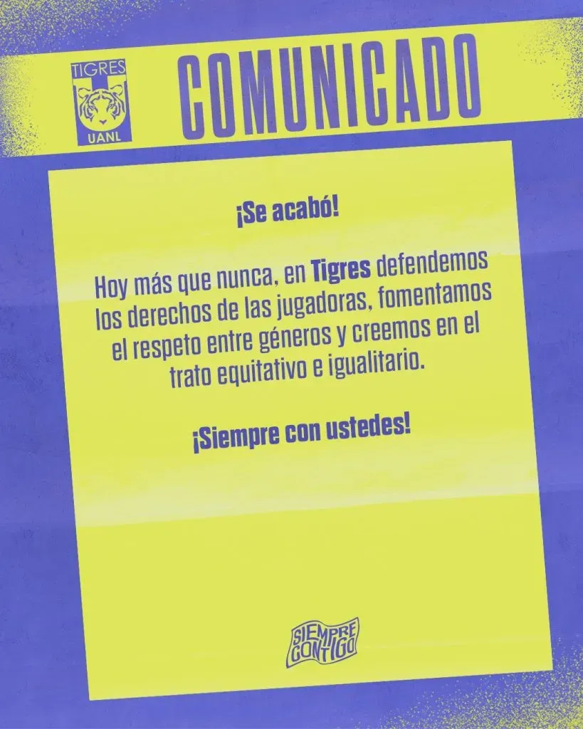 Comunicado Tigres Femenil. Foto: @TigresFemenil