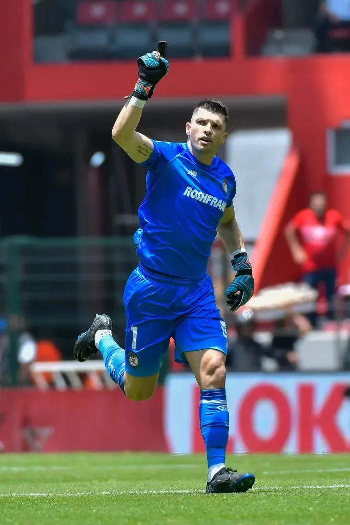 Tiago Volpi en festejo de gol, durante el partido de la jornada 7 del torneo Apertura 2023. Foto: Imago7