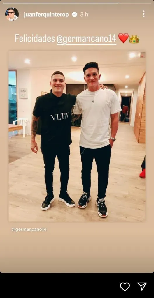 La historia de Juanfer en Instagram.