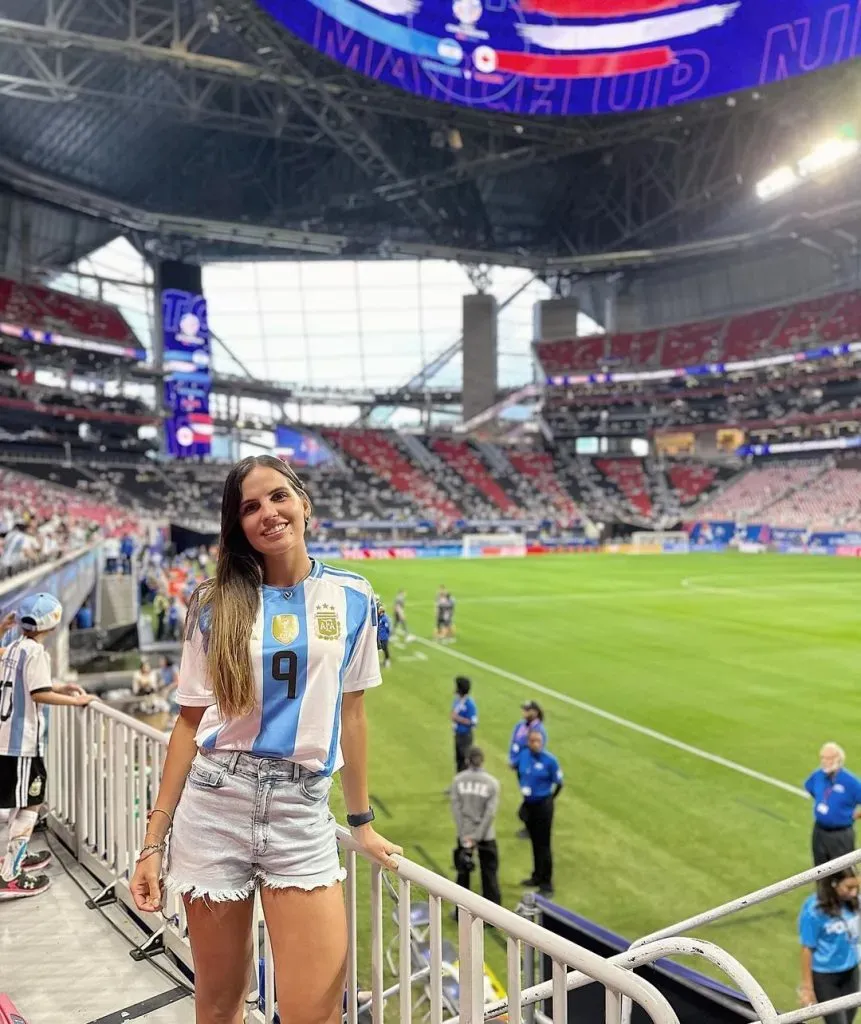 María Emilia Ferrero, la novia de Julián Álvarez. Está en los Estados Unidos para acompañar al delantero del goleador de la Selección Argentina en la Copa América 2024 (FOTO: Instagram/ @emiliafferrero).