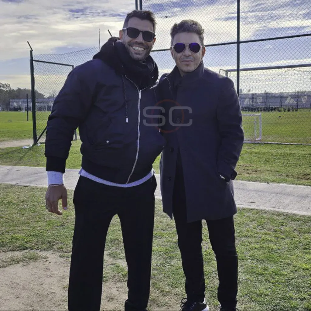 Gallardo y Augusto Fernández, juntos en River Camp (Foto: Sportscenter).