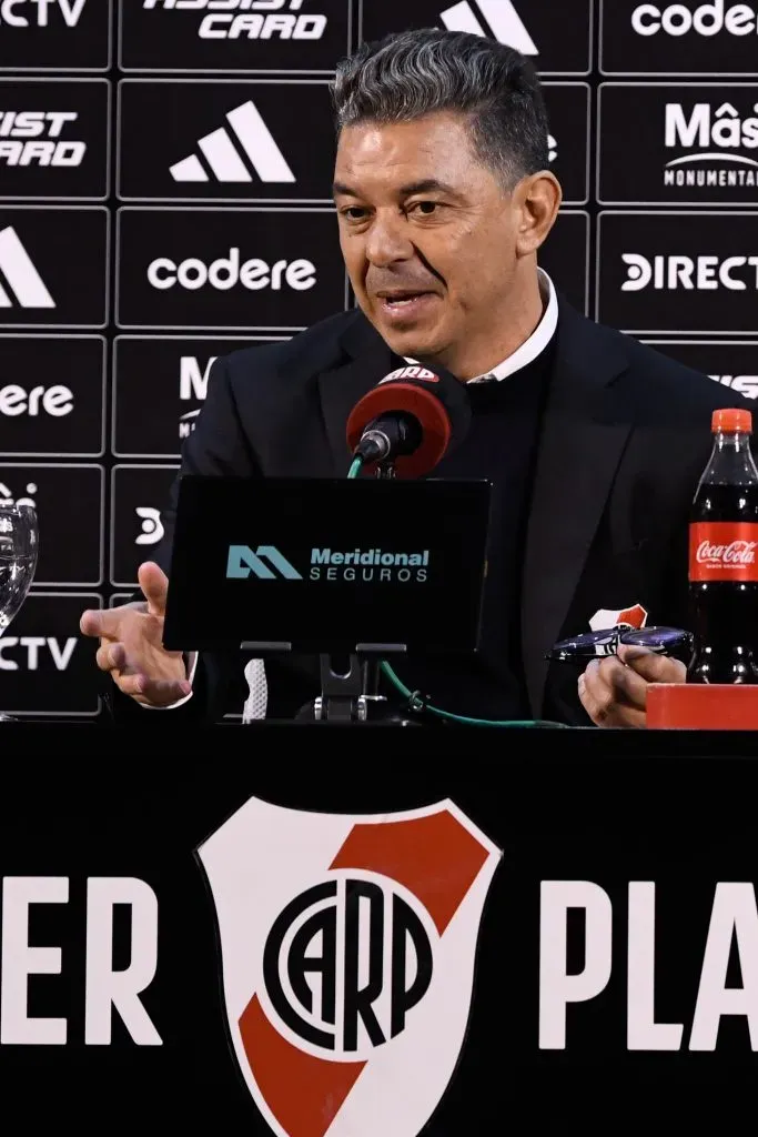 Marcelo Gallardo en conferencia de prensa.