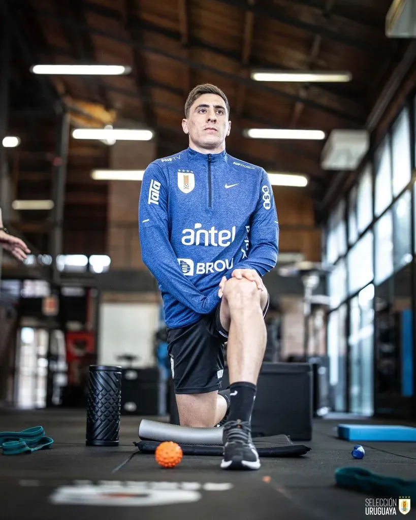 Merentiel ya se entrena con la Selección de Uruguay. Foto: Prensa AUF.